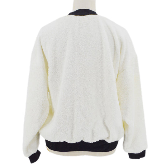 Luxury Chanel Cruise 1993 flocked-logo terry cloth sweatshirt