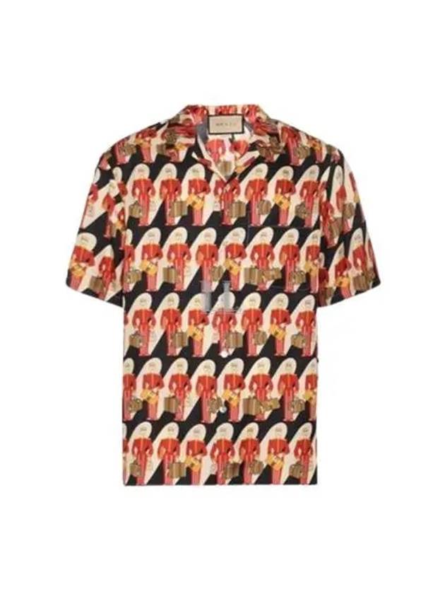 Luxury Gucci Trending 2025 Porter Print Silk Short Sleeve Shirt