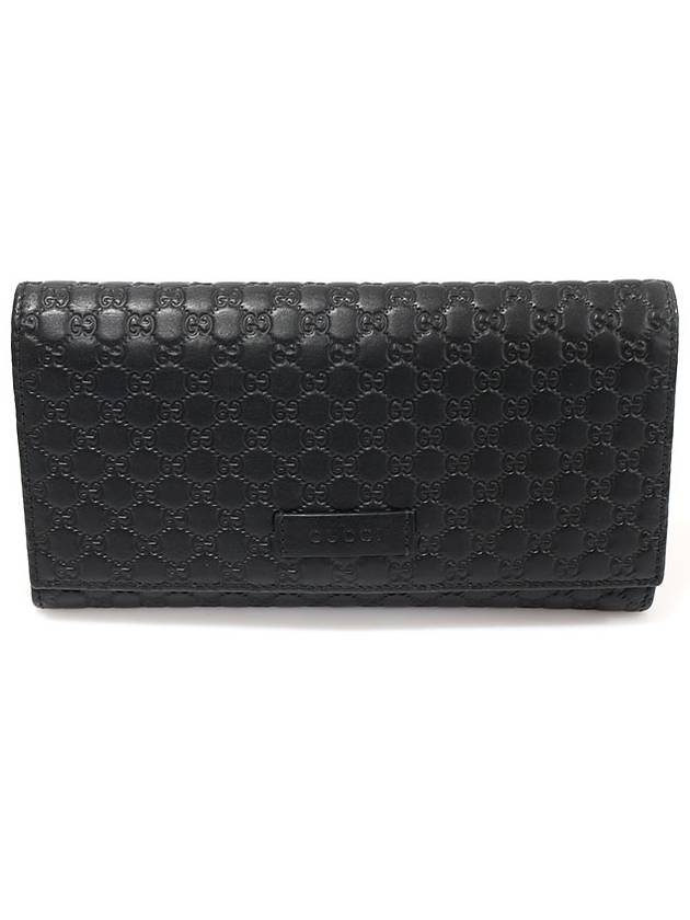 Luxury Gucci Trending 2025 449396 Black Microshima Leather Continental Flap Long Wallet