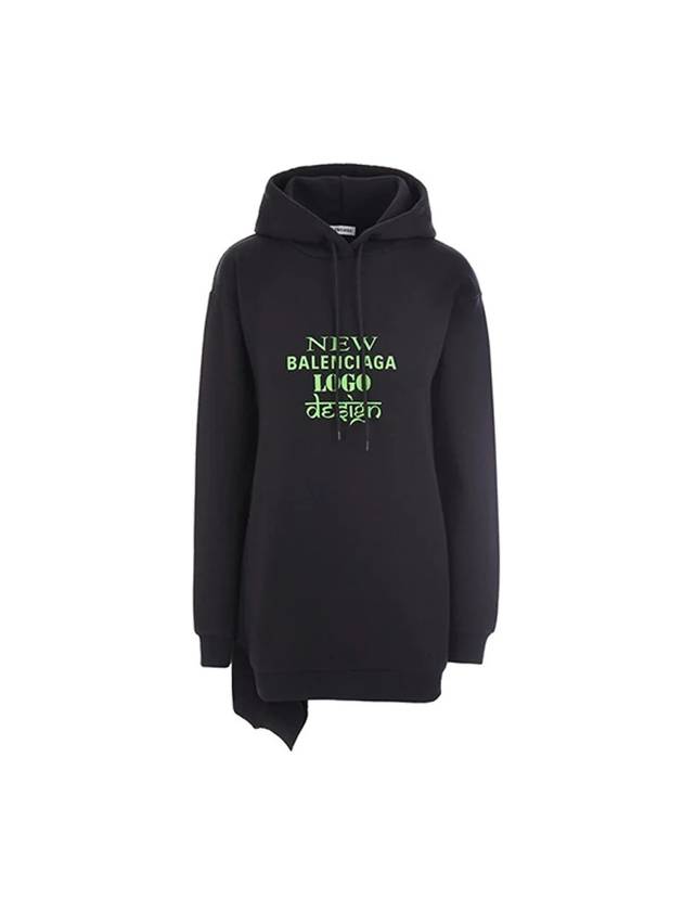 Luxury Balenciaga New Logo Hoodie Black