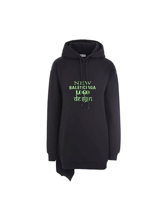 Luxury Balenciaga New Logo Hoodie Black