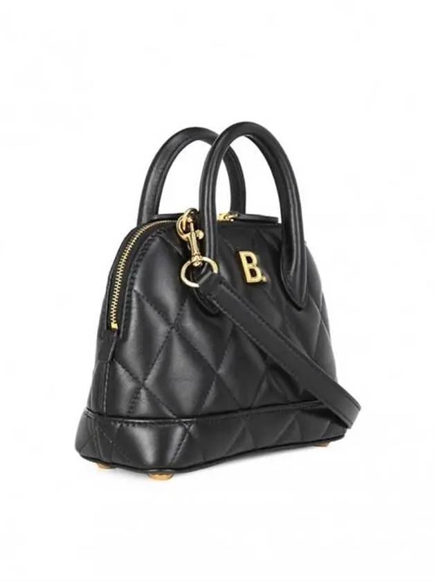 Luxury Balenciaga Ville Quilted Leather Top Handle Cross Bag Black