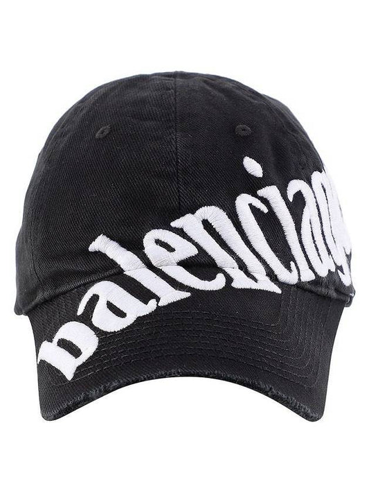 Luxury Balenciaga Diagonal Logo Ball Cap Black