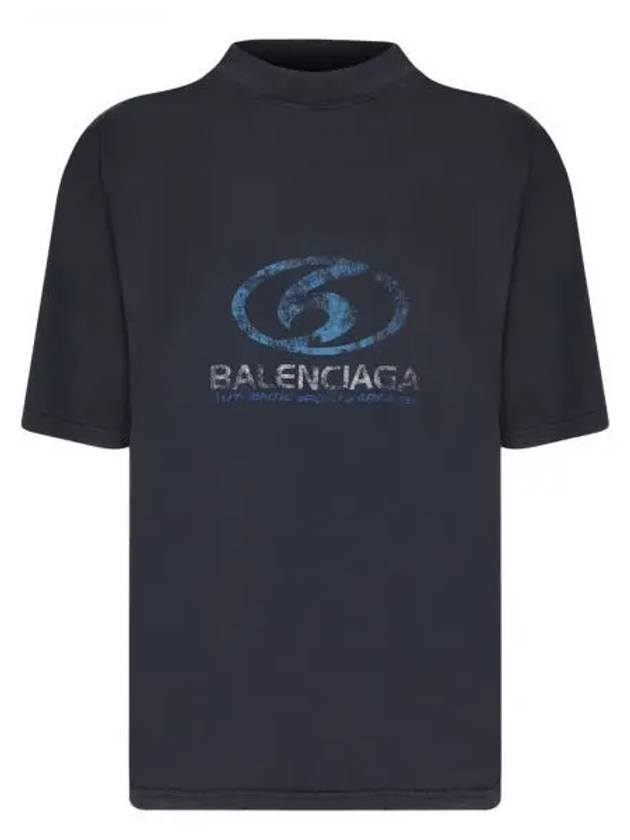 Luxury Balenciaga Surfer Medium Fit Short Sleeve T-Shirt Navy