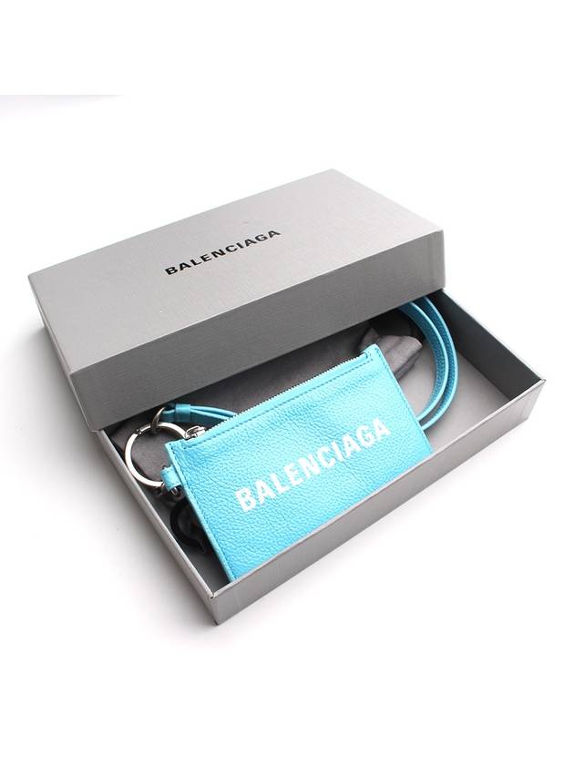 Luxury Balenciaga Light blue card wallet