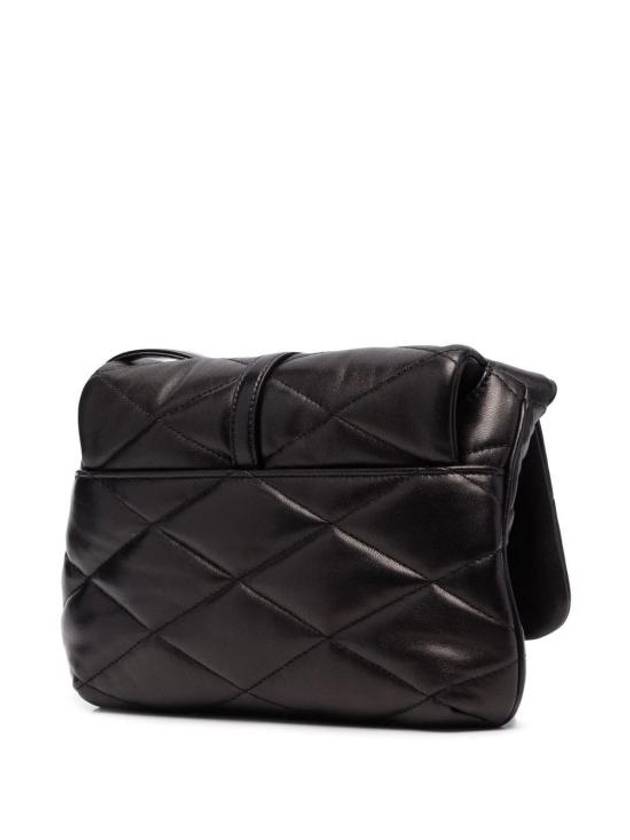 Luxury Saint Laurent LE 57 Quilted Lambskin Hobo Shoulder Bag Black