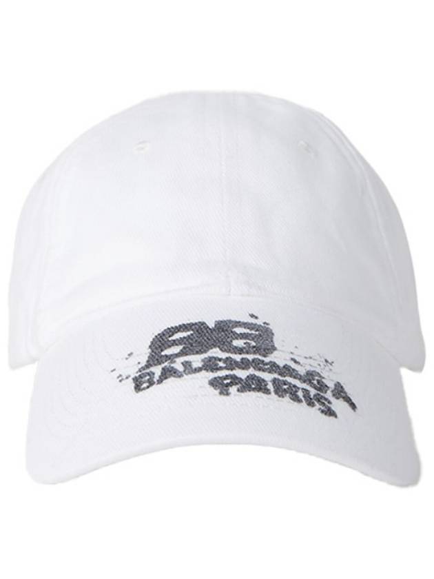 Luxury Balenciaga Hand Draw BB Icon Ball Cap White