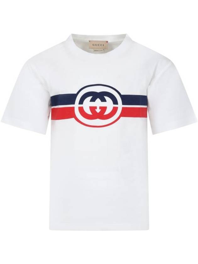 Luxury Gucci Trending 2025 Kids Print Cotton Short Sleeve T-Shirt White