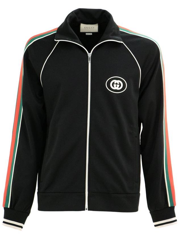 Luxury Gucci Trending 2025 Interlocking G Technical Jersey Zip-up Jacket Black