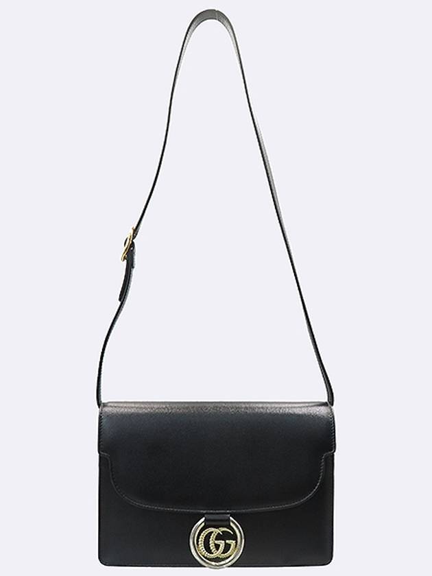 Luxury Gucci Trending 2025 589474 Black color GG ring torchon small shoulder bag