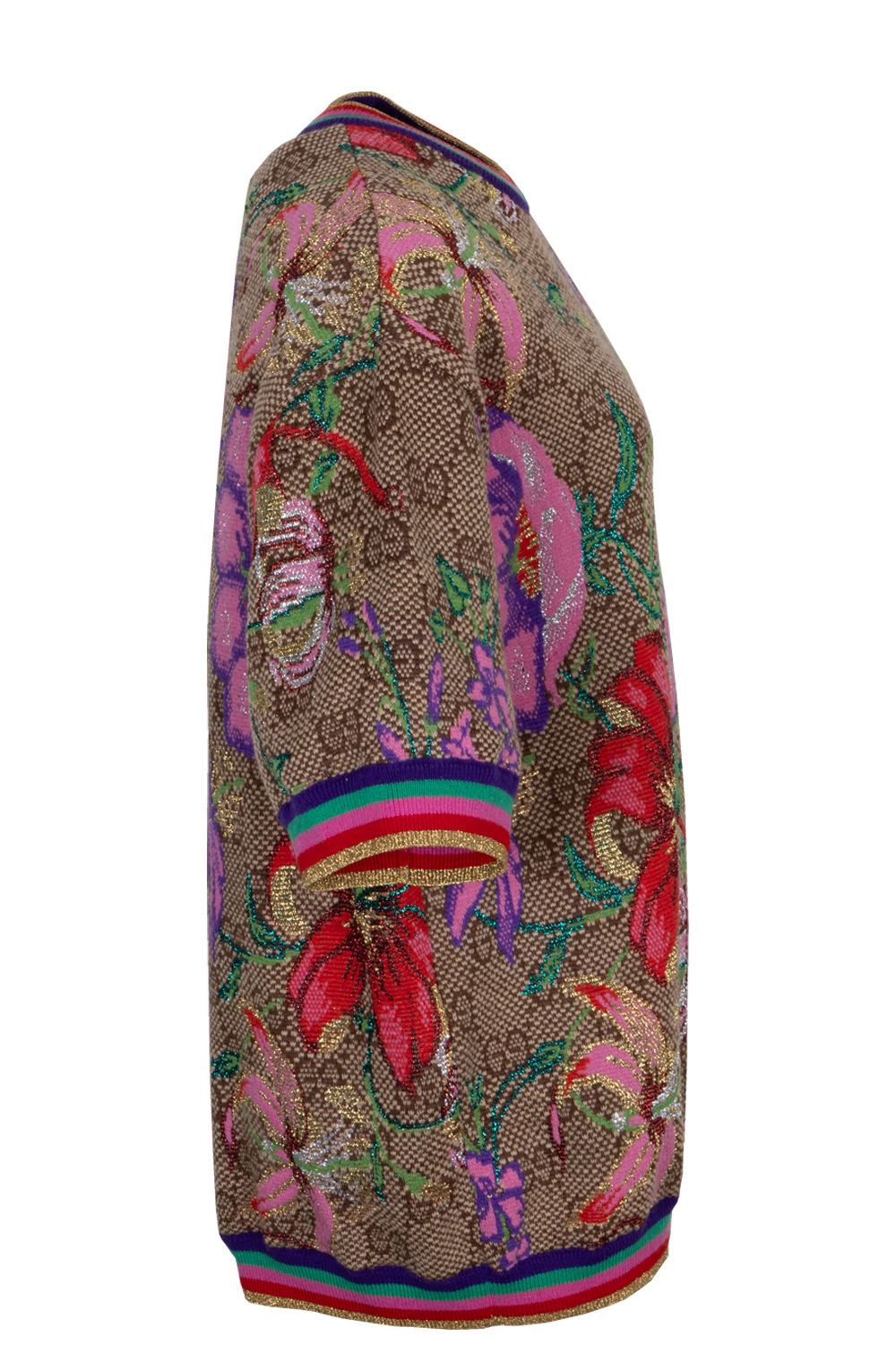 Luxury Gucci Trending 2025 Floral GG Knit Brown Multicolor