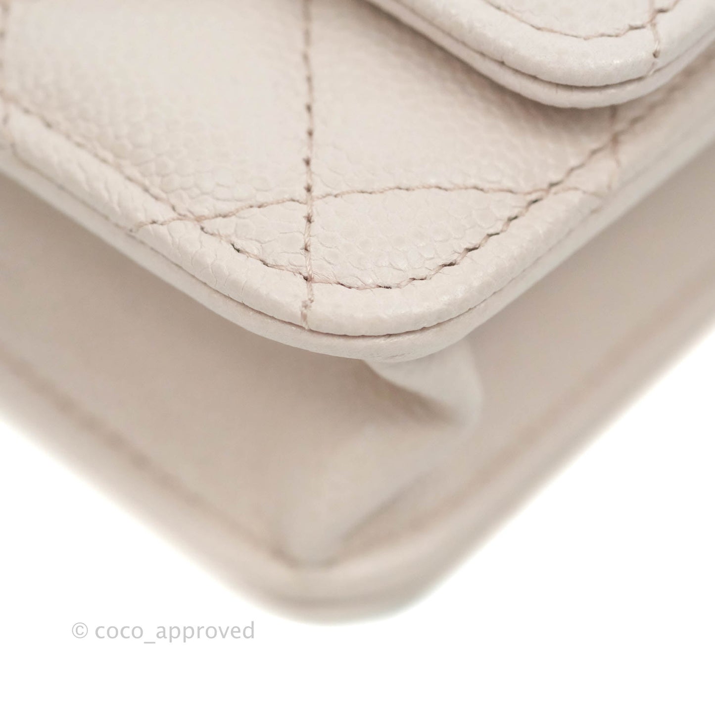 Chanel Quilted WOC Lilac Caviar CC Coco Chain Gold Hardware