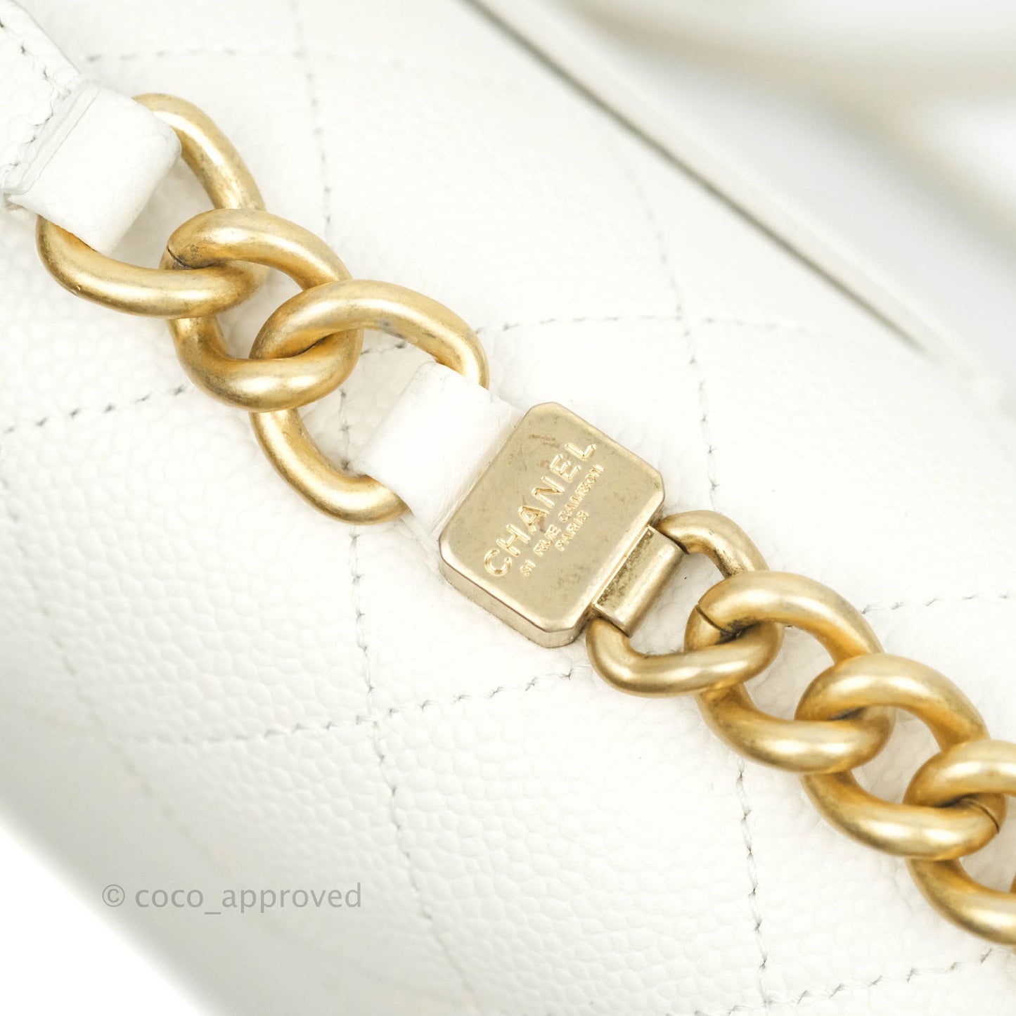 Chanel Medium Chic Affinity Grained Calfskin White Gold Hardware
