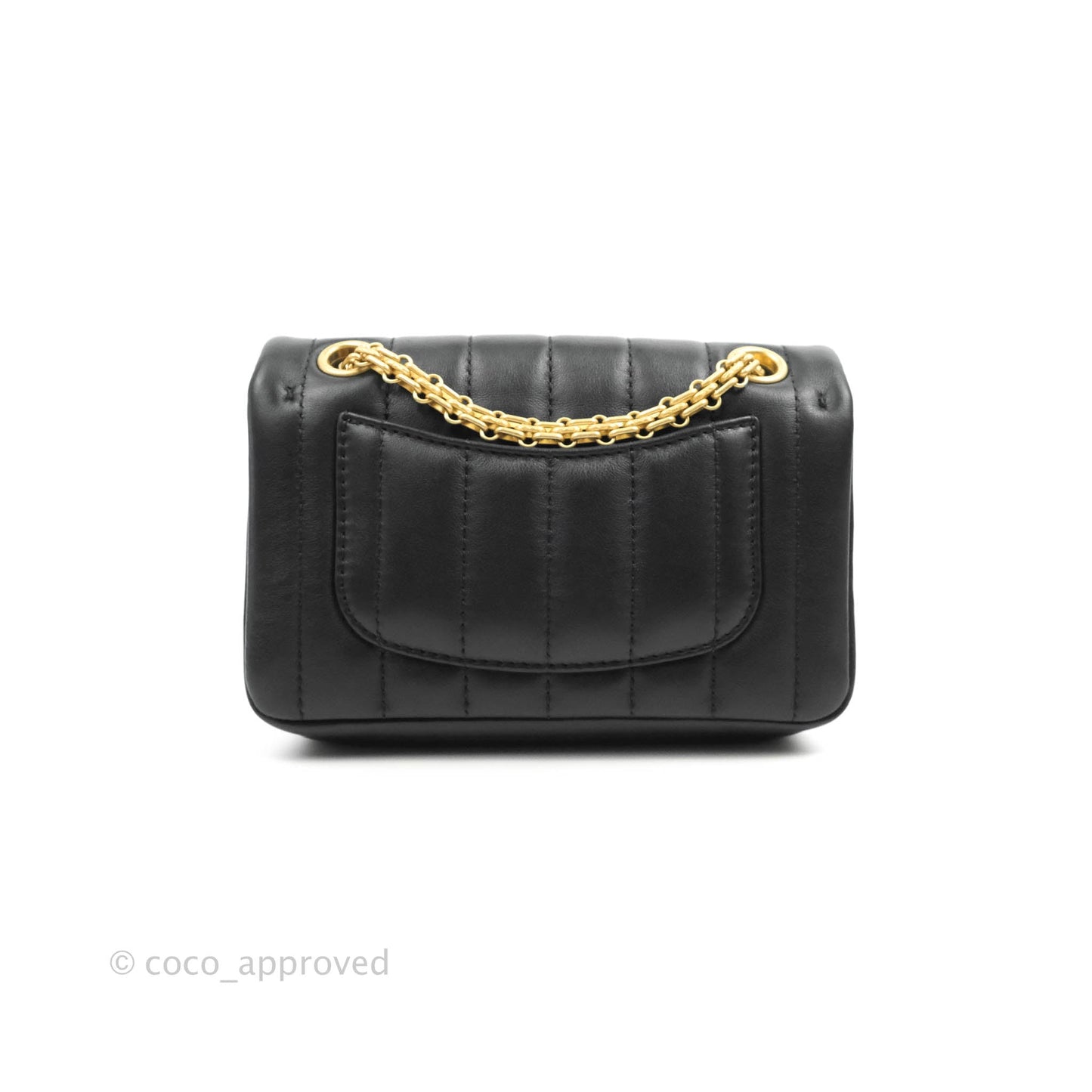 Chanel Mini Reissue 224 Vertical Quilted Black Calfskin Aged Gold Hardware