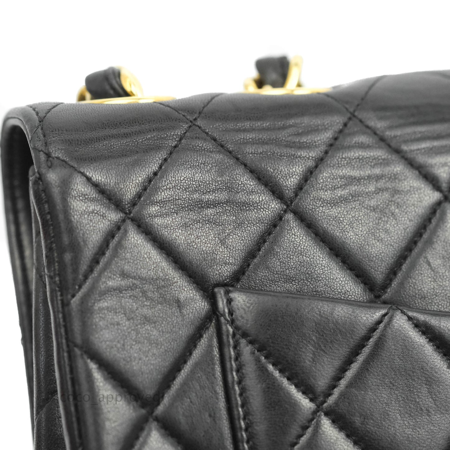 Chanel Vintage Jumbo Single Flap Black Lambskin 24K Gold Hardware