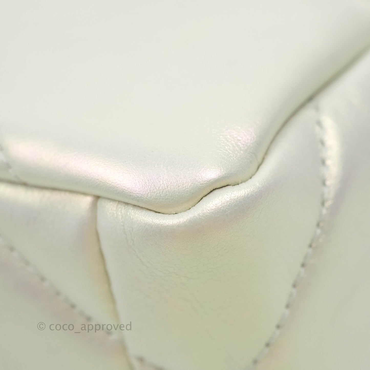 Chanel 19 Small Iridescent White Mixed Hardware