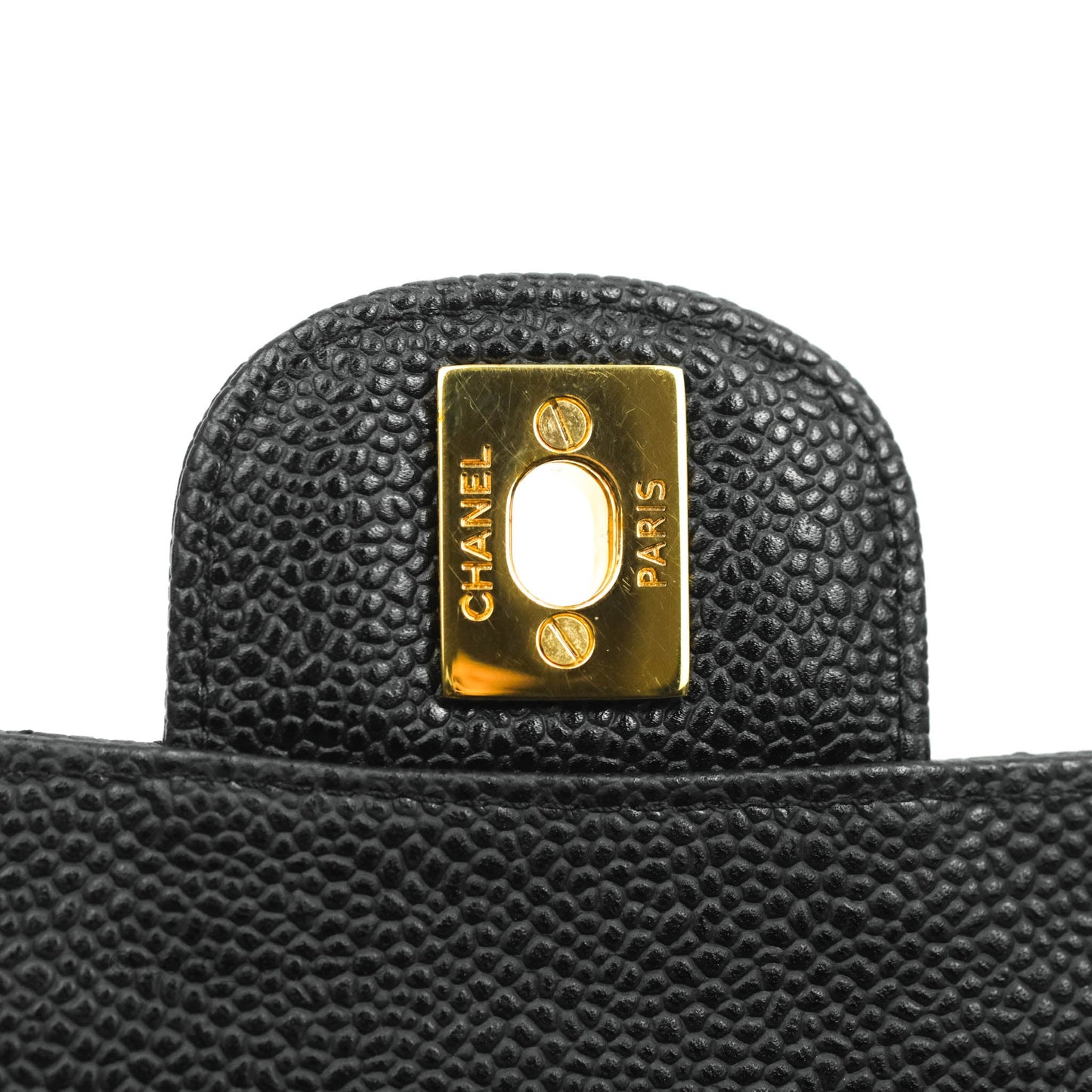 Chanel Classic M/L Medium Double Flap Black Caviar Gold Hardware