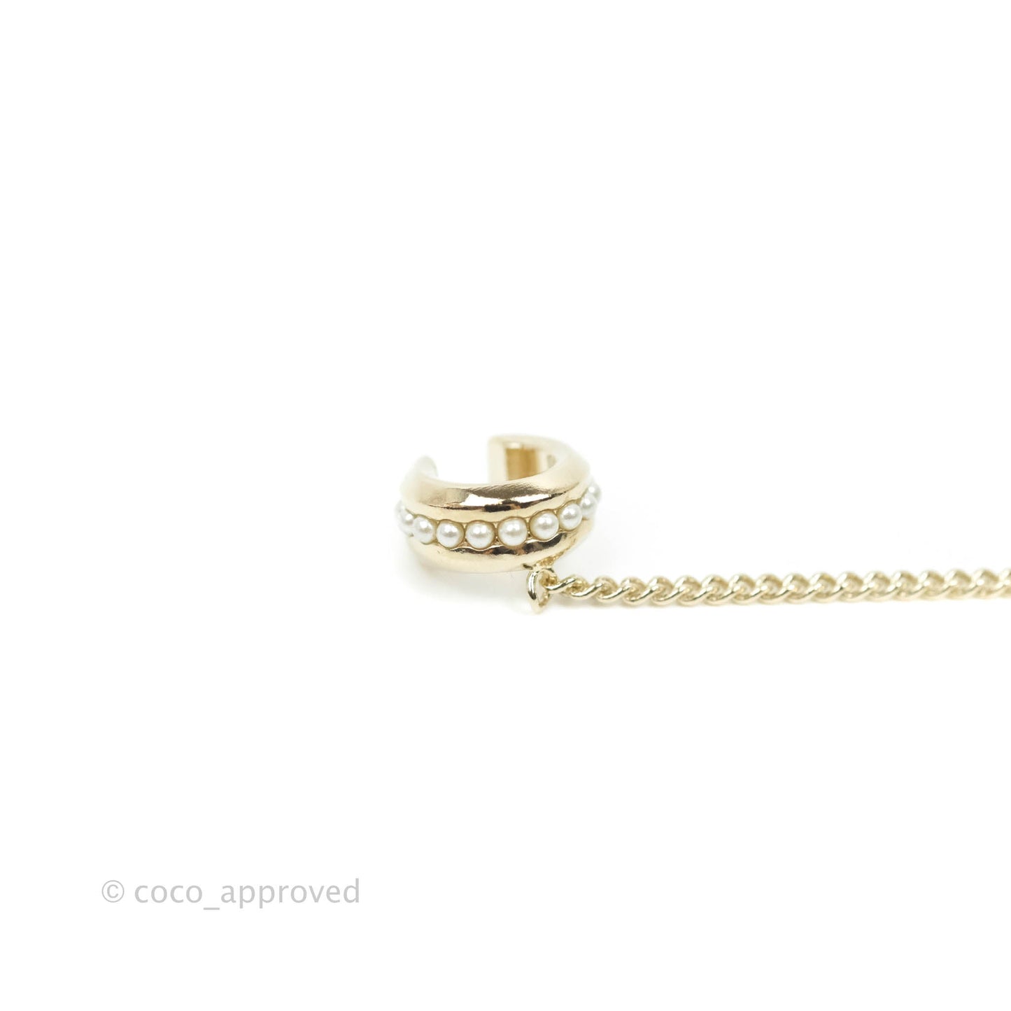 Chanel Pearl CC Clip-on Earrings 21V