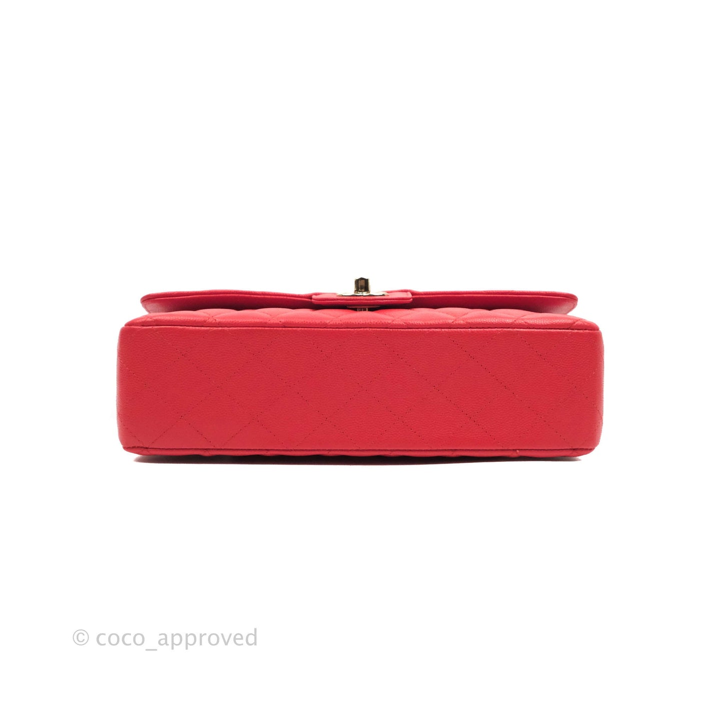 Chanel Classic M/L Medium Double Flap Chilli Red Caviar Gold Hardware 19C