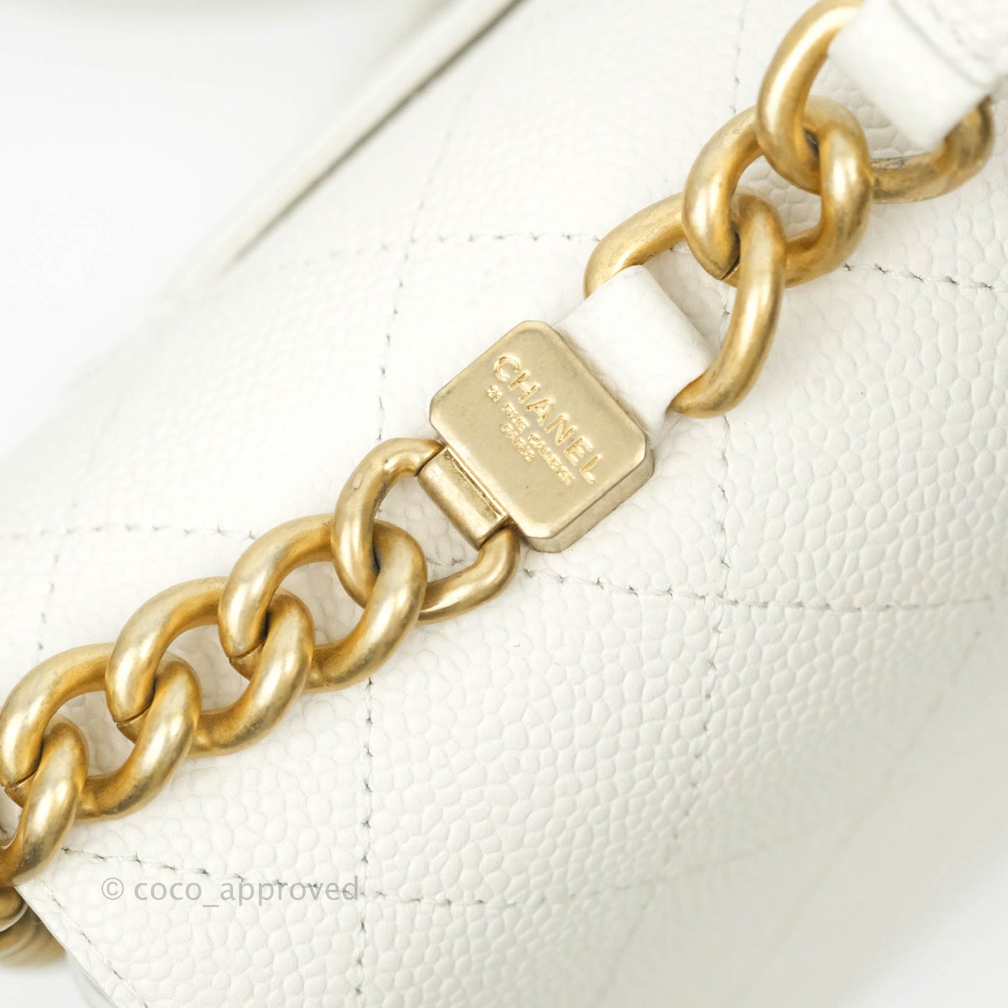 Chanel Medium Chic Affinity Grained Calfskin White Gold Hardware