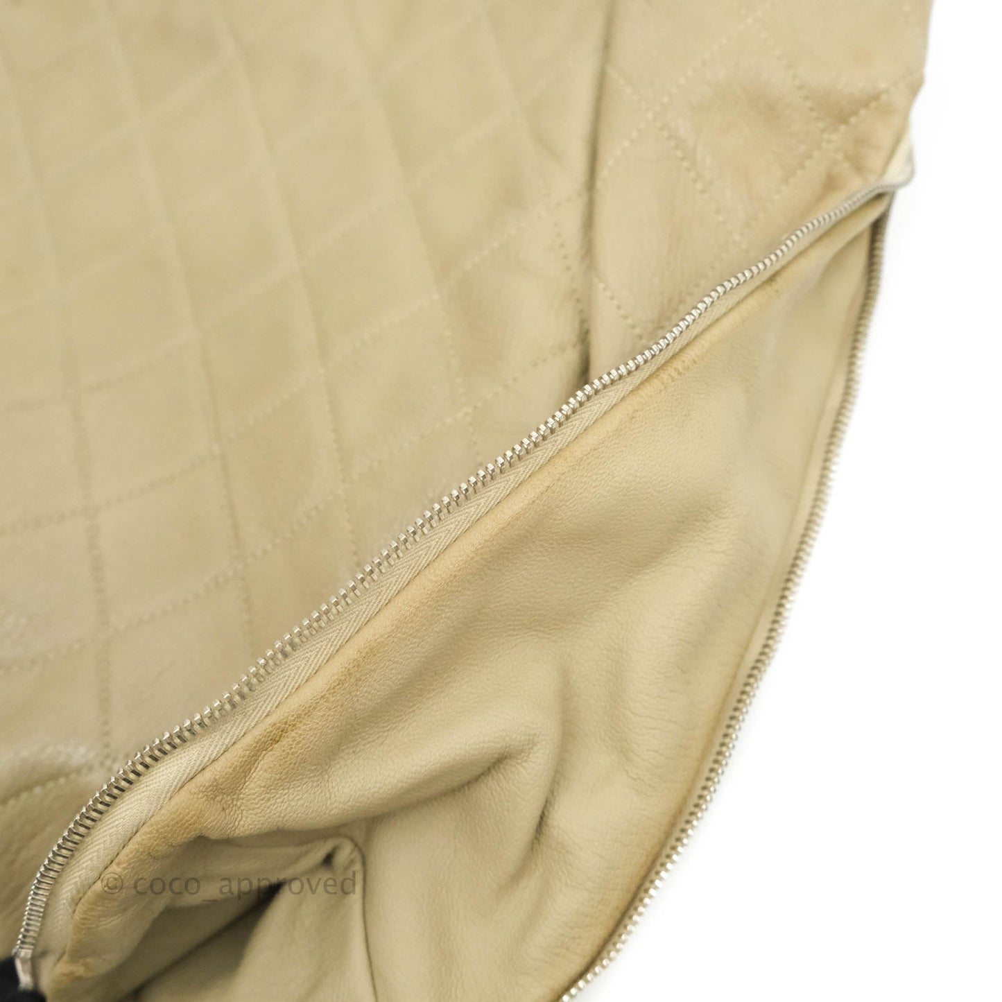 Chanel Yacht Expandable Shoulder Bag Beige Calfskin Tote
