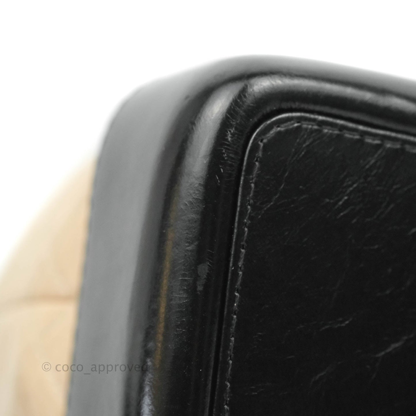 Chanel Small Gabrielle Backpack Beige Black Aged Calfskin