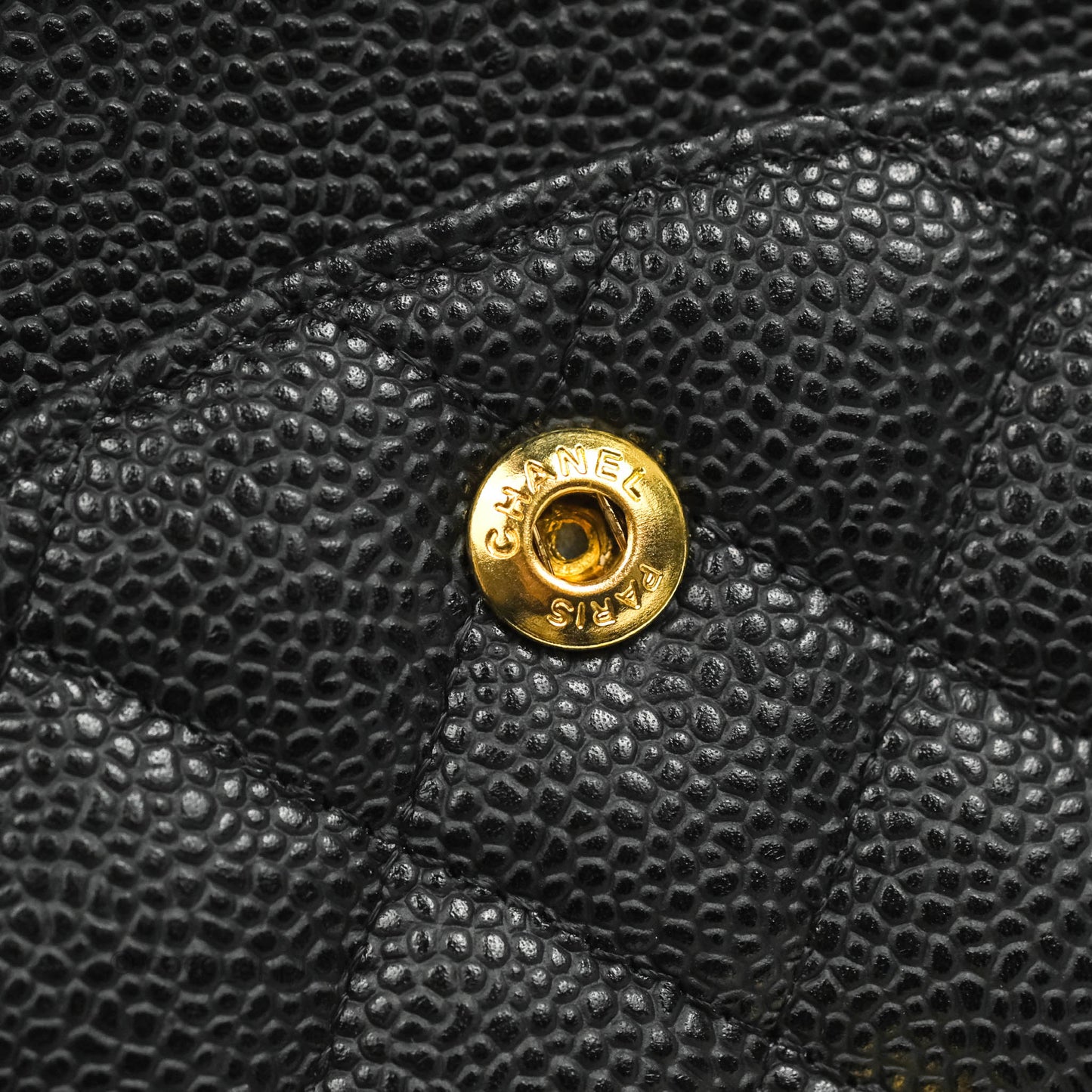 Chanel Classic M/L Medium Double Flap Black Caviar Gold Hardware
