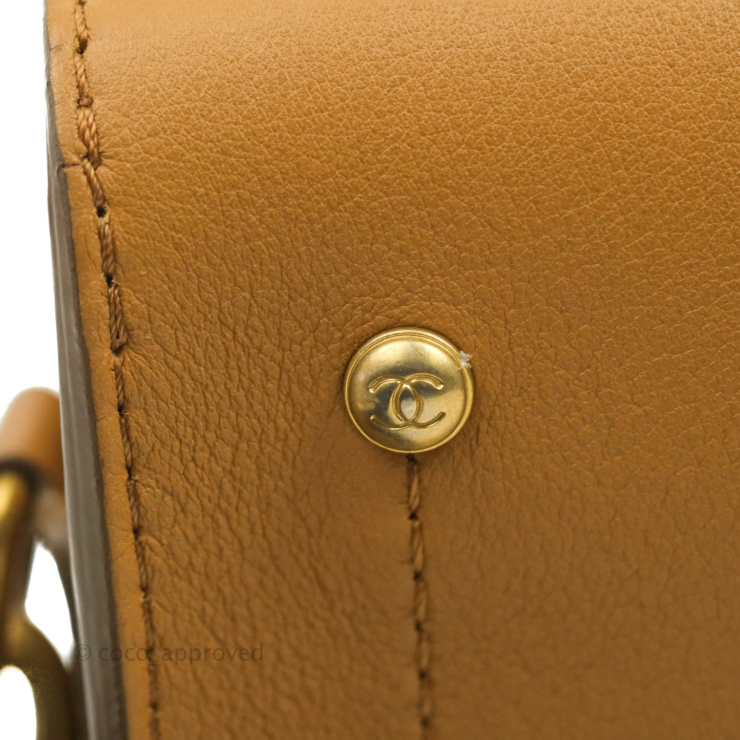 Chanel Quilted Flap With Coin Purse Caramel Calfskin Aged Gold Hardware 19K