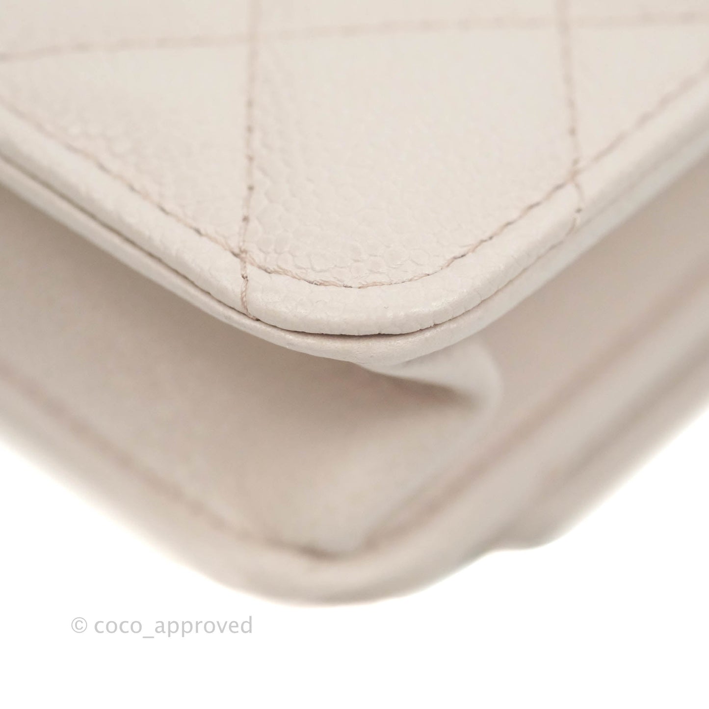 Chanel Quilted WOC Lilac Caviar CC Coco Chain Gold Hardware