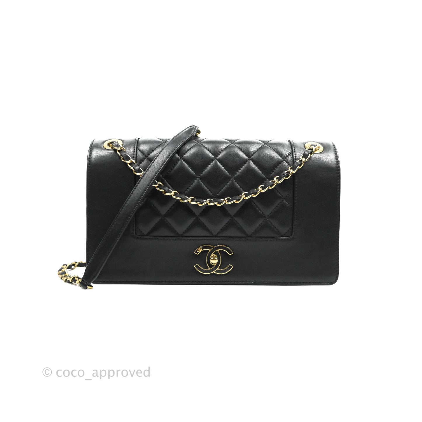 Chanel Mademoiselle Flap Bag Black Calfskin Gold Hardware