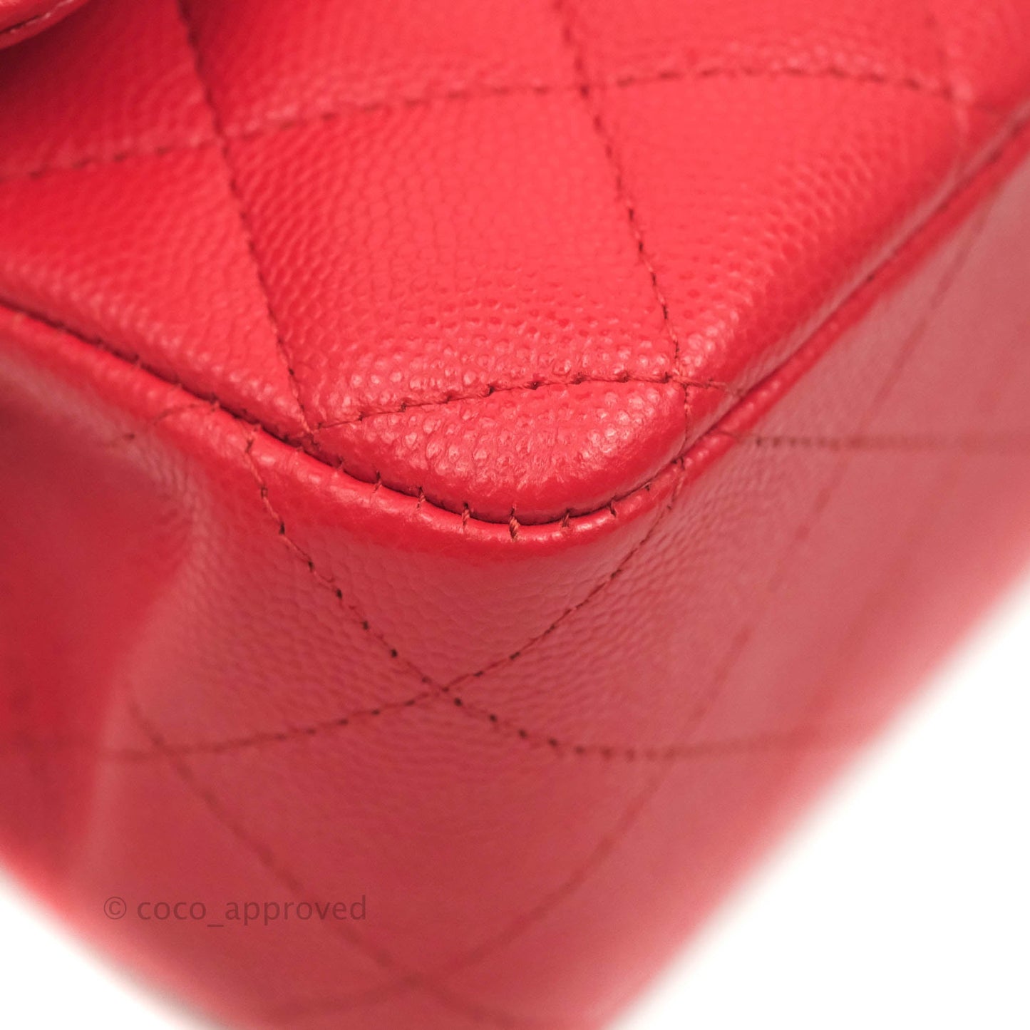 Chanel Classic M/L Medium Double Flap Chilli Red Caviar Gold Hardware 19C