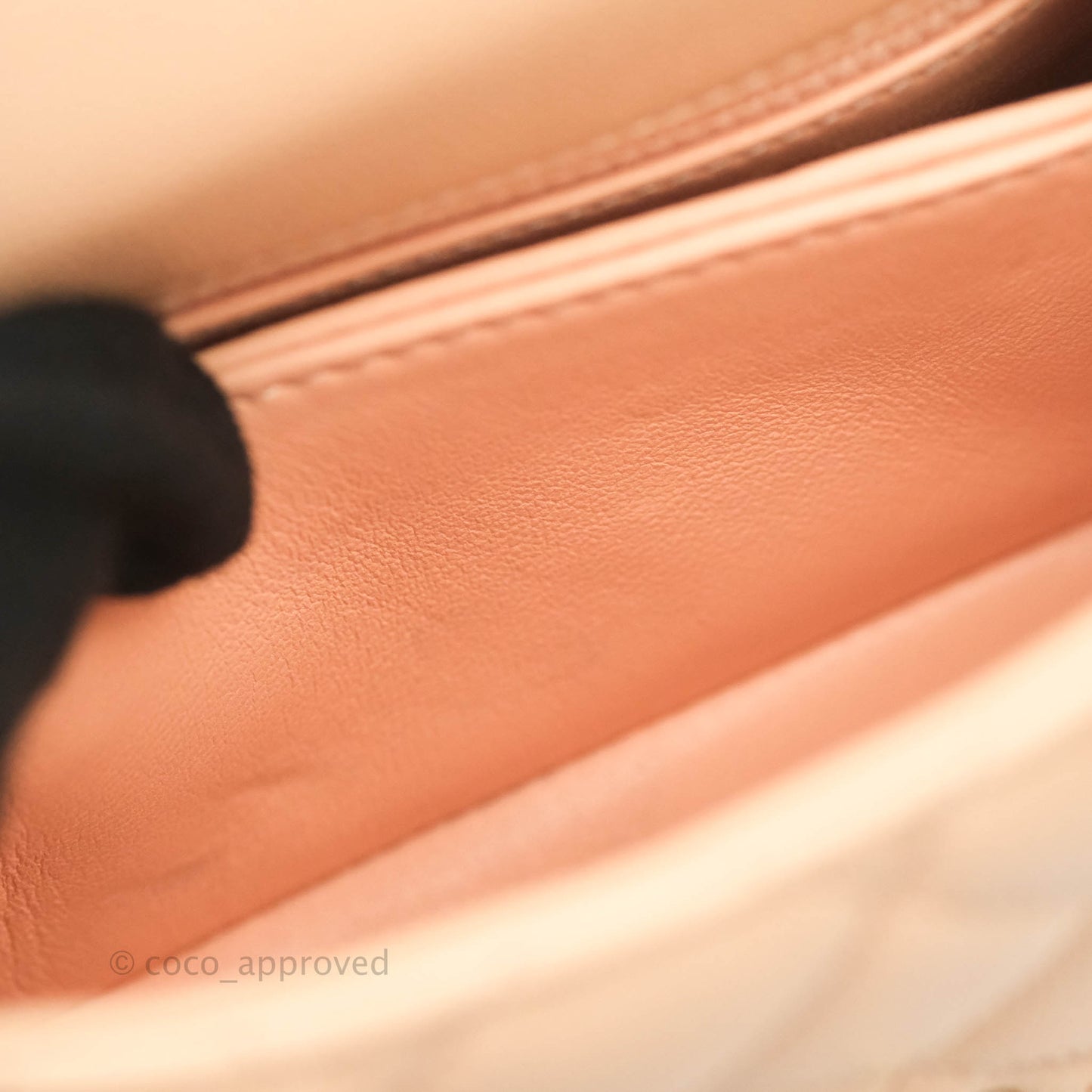 Chanel Extra Mini Coco Handle Quilted Beige Pink Caviar Gold Hardware 21A