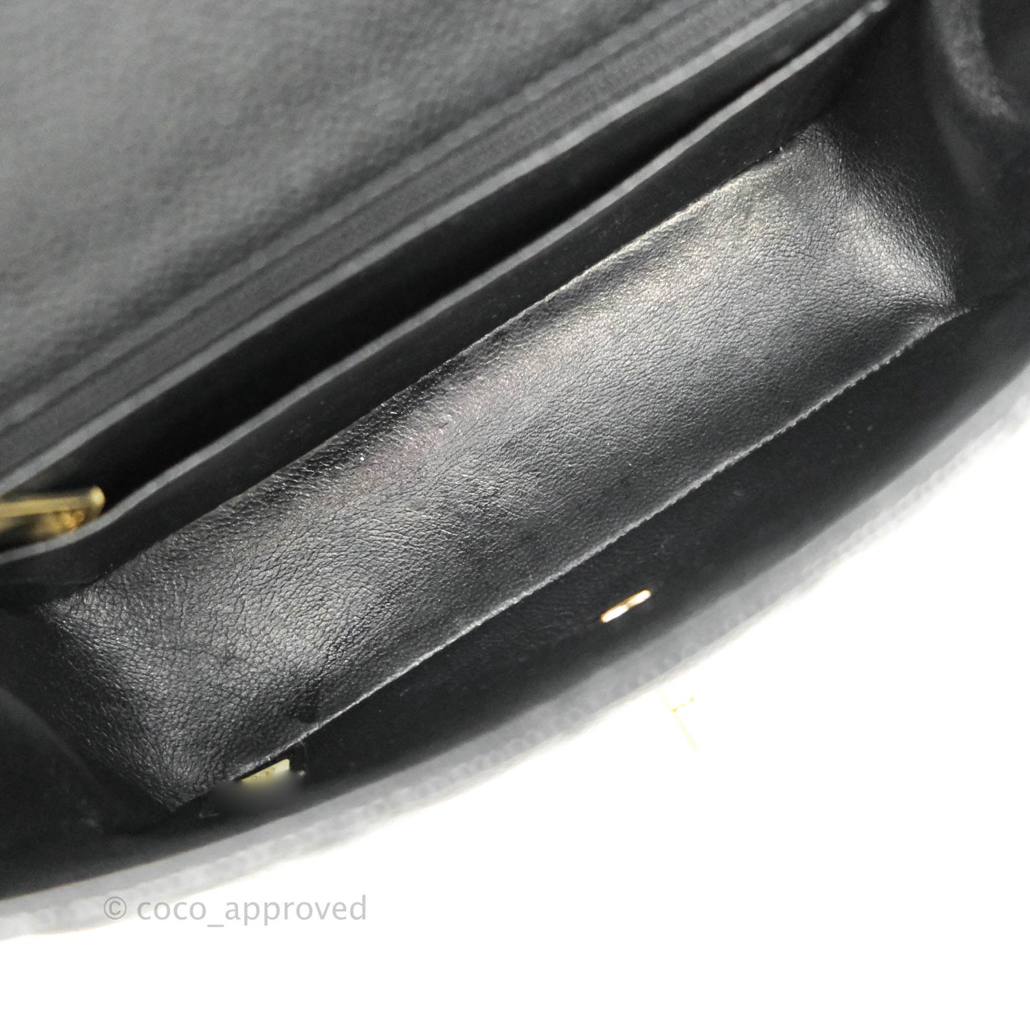 Chanel Quilted Mini Rectangular Flap Black Caviar Gold Hardware 18S