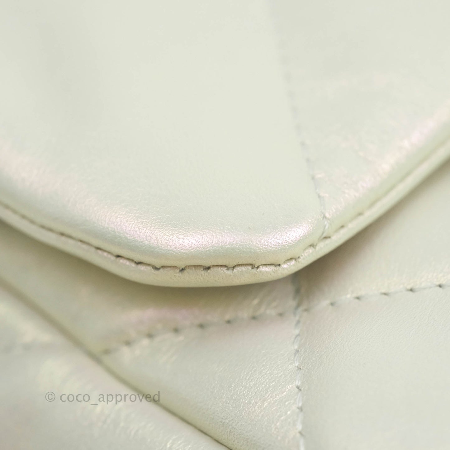 Chanel 19 Small Iridescent White Mixed Hardware
