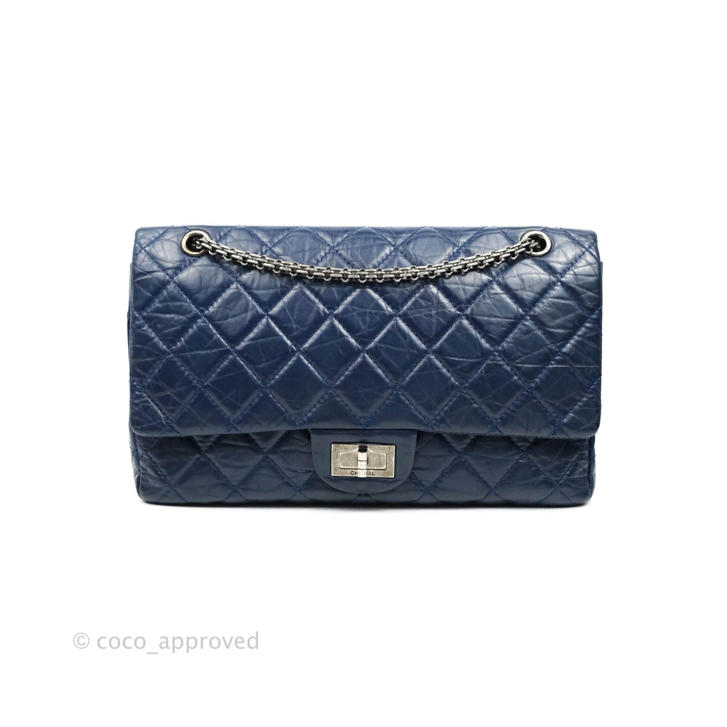 Chanel Reissue 227 Quilted Navy Aged Calfskin Ruthenium Hardware