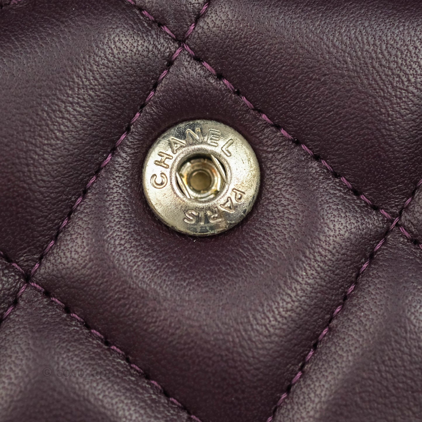 Chanel Quilted Jumbo Double Flap Plum Lambskin Gun Metal
