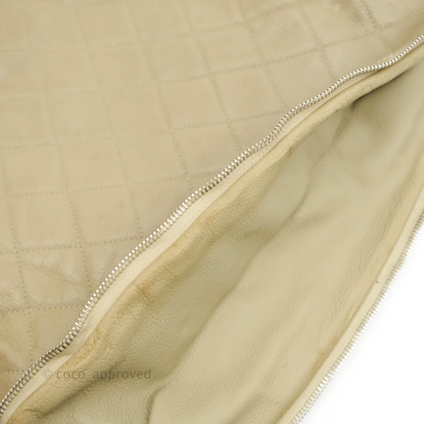 Chanel Yacht Expandable Shoulder Bag Beige Calfskin Tote