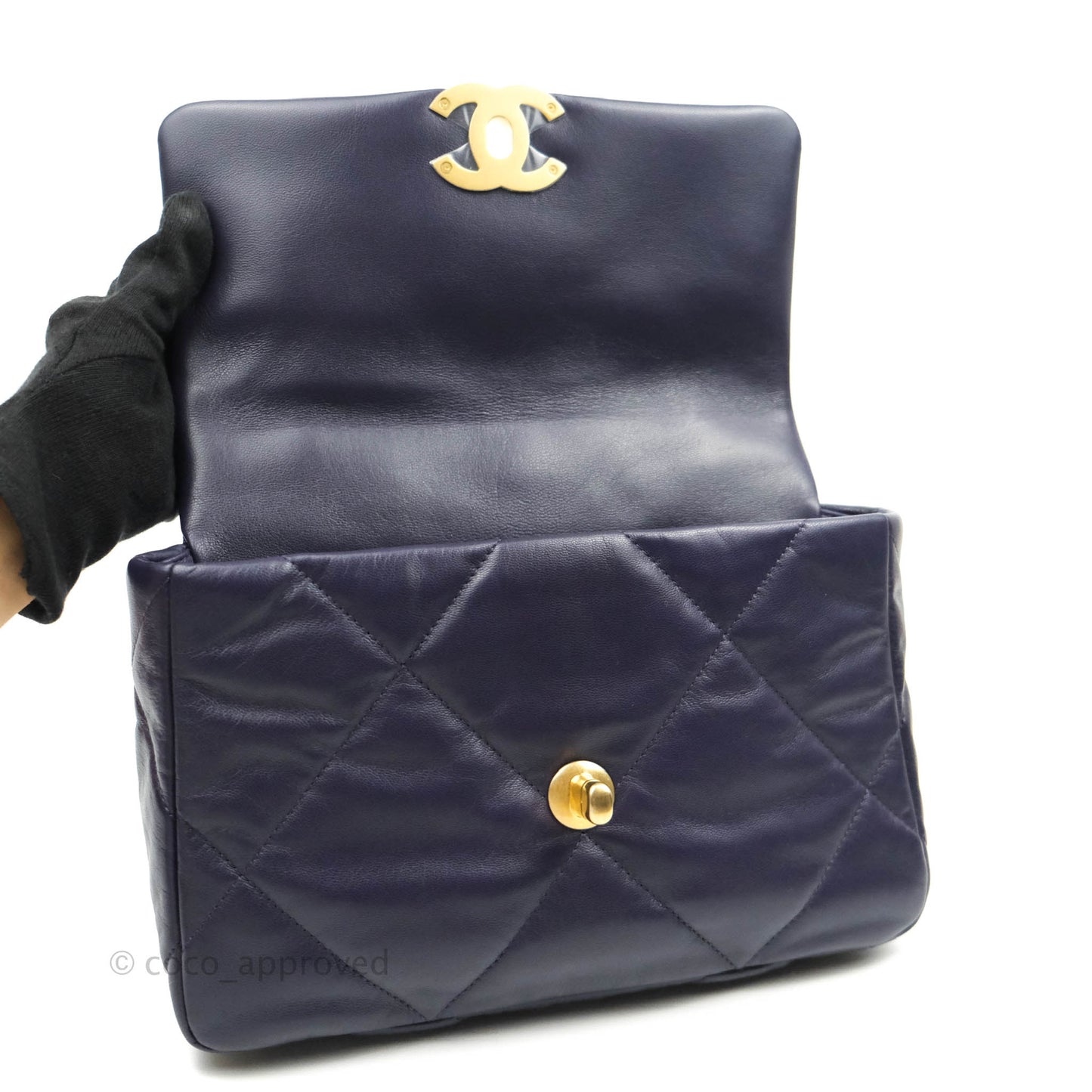 Chanel 19 Small Dark Purple Mixed Hardware