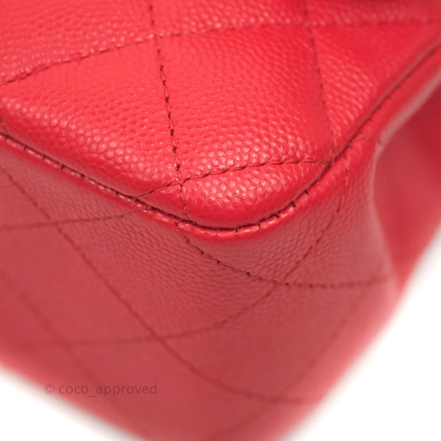 Chanel Classic M/L Medium Double Flap Chilli Red Caviar Gold Hardware 19C