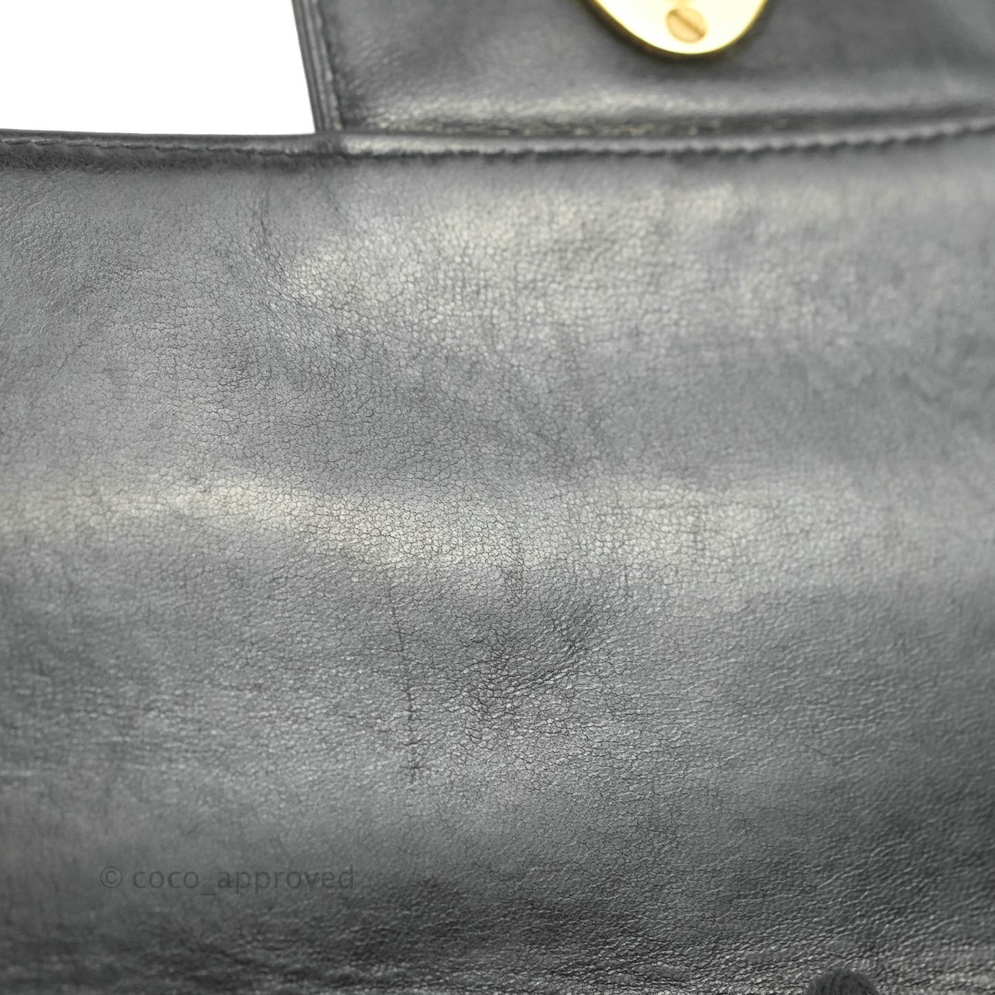Chanel Vintage Jumbo Single Flap Black Lambskin 24K Gold Hardware