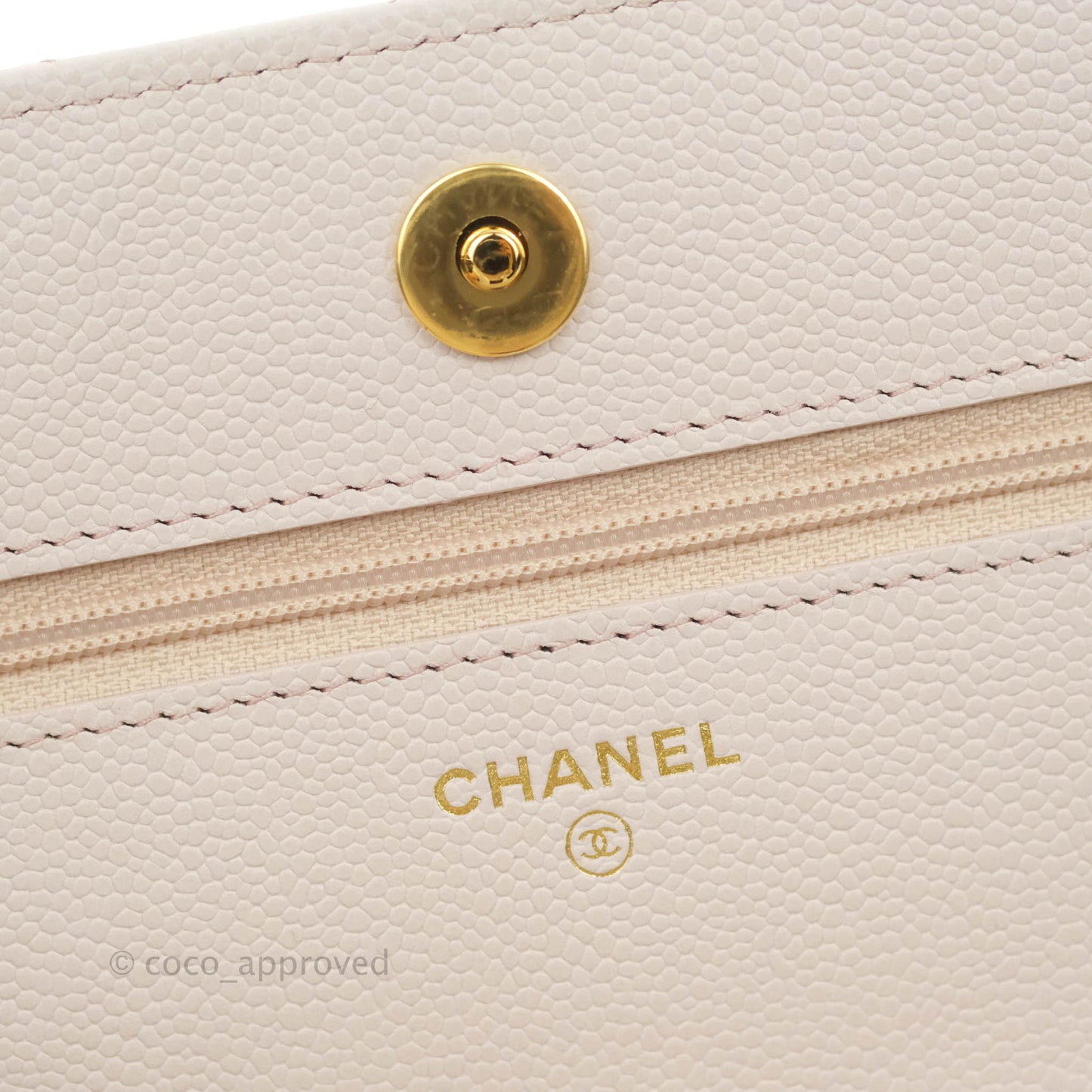 Chanel Quilted WOC Lilac Caviar CC Coco Chain Gold Hardware