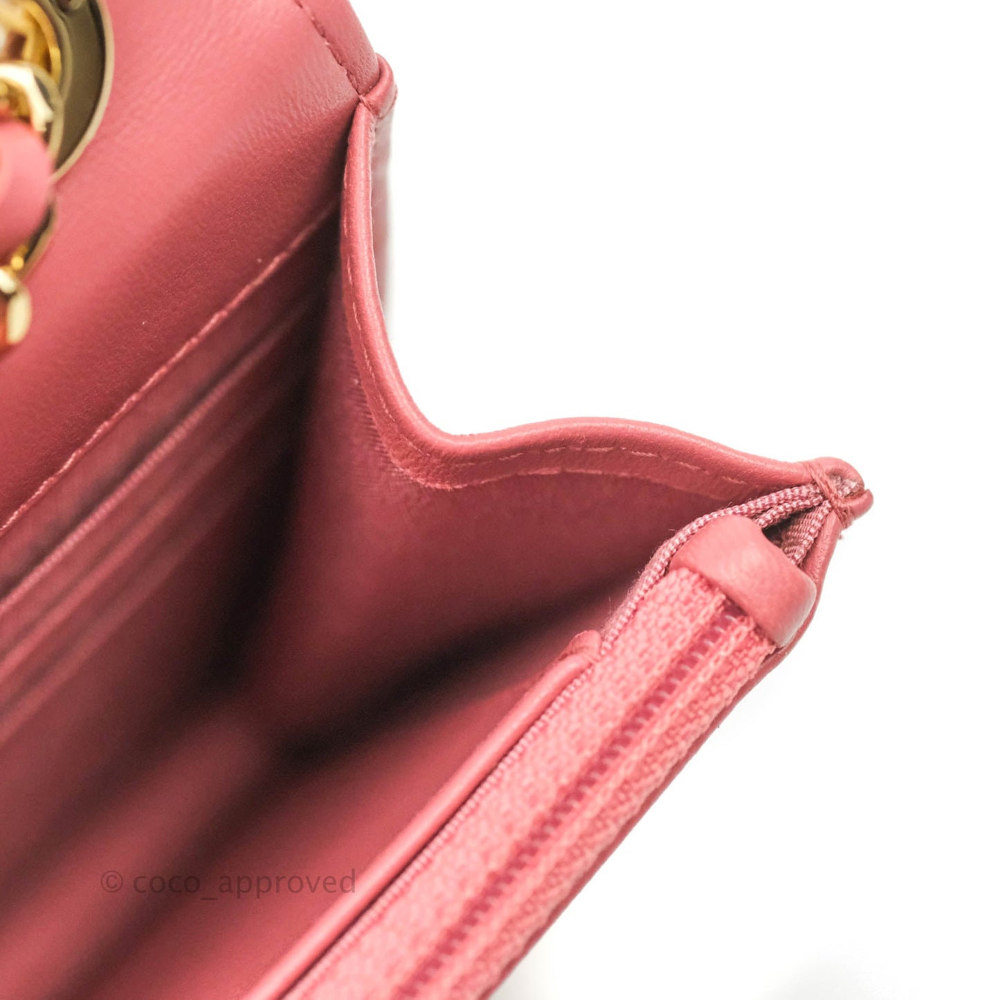 Chanel Trendy CC WOC Wallet on Chain Chevron Pink Lambskin Gold Hardware