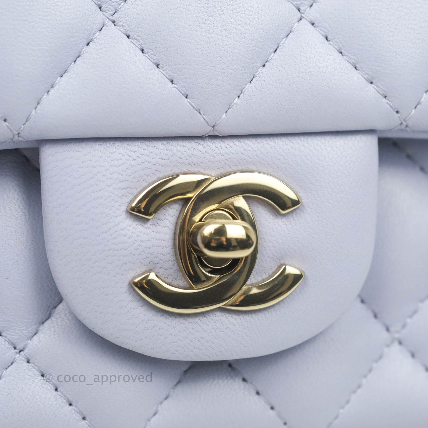 Chanel Quilted Mini Rectangular Lilac Lambskin Gold Hardware 21K