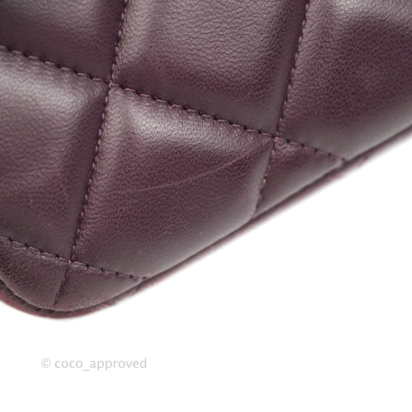 Chanel Quilted Jumbo Double Flap Plum Lambskin Gun Metal