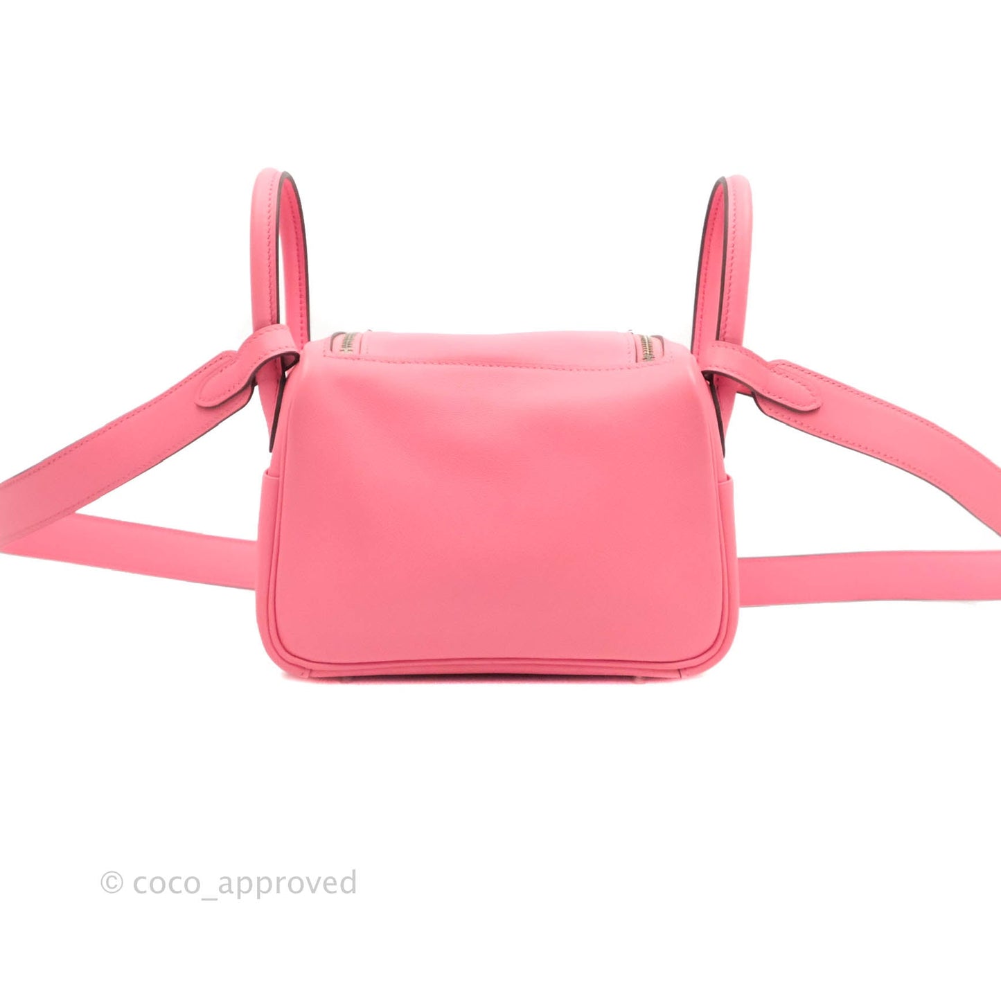 Hermès Mini Lindy 20 Rose Ete Swift Palladium Hardware