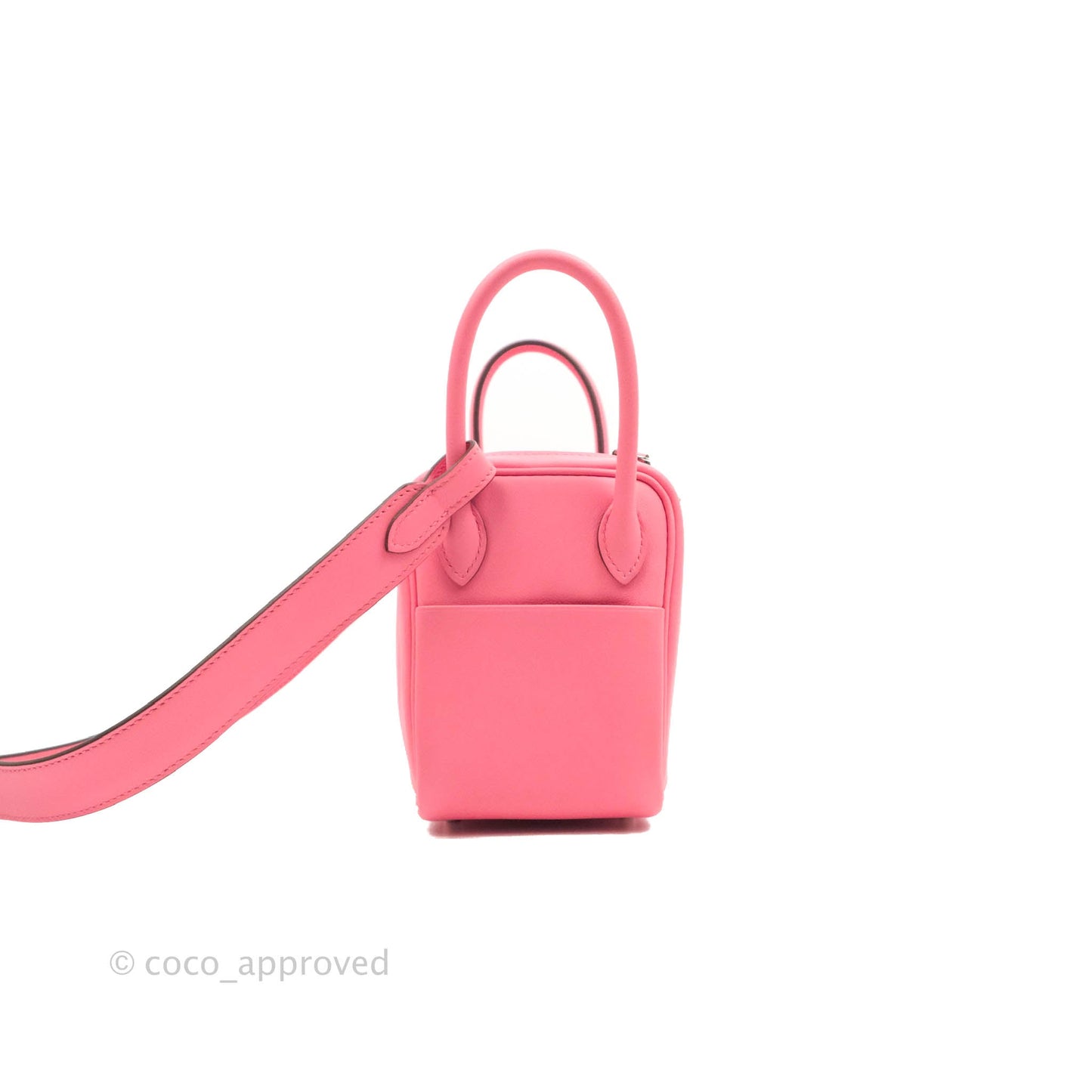 Hermès Mini Lindy 20 Rose Ete Swift Palladium Hardware
