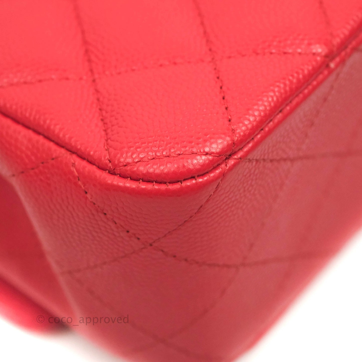 Chanel Classic M/L Medium Double Flap Chilli Red Caviar Gold Hardware 19C