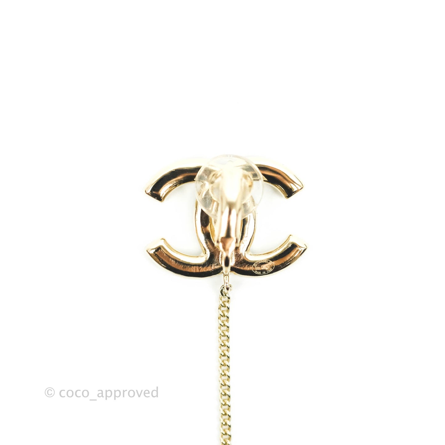 Chanel Pearl CC Clip-on Earrings 21V
