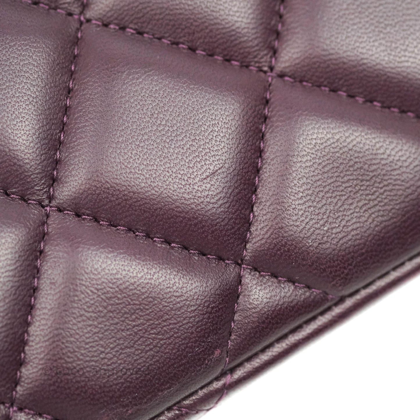 Chanel Quilted Jumbo Double Flap Plum Lambskin Gun Metal