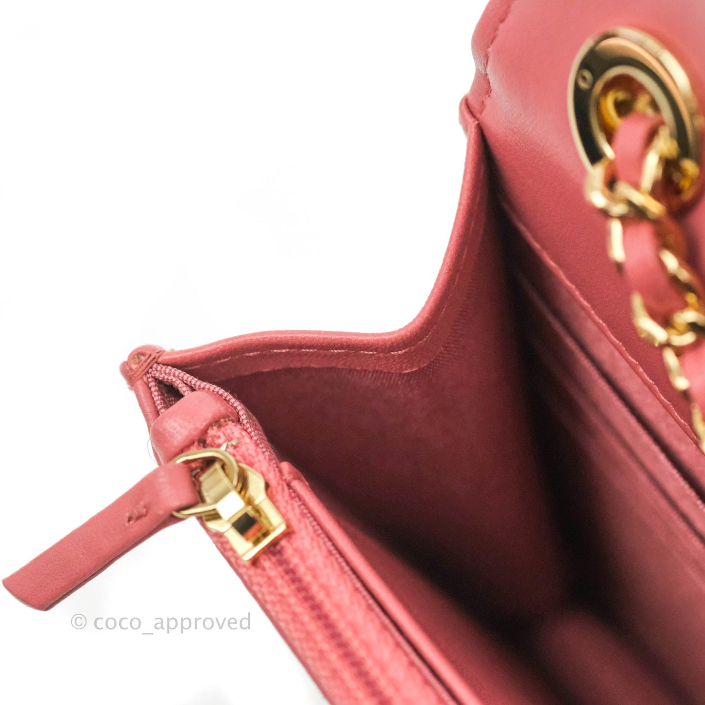 Chanel Trendy CC WOC Wallet on Chain Chevron Pink Lambskin Gold Hardware